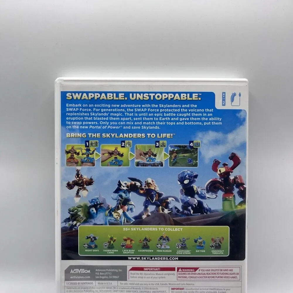 Skylanders: Swap Force (Nintendo Wii, 2013) Case & Game Only, Ships Fast!